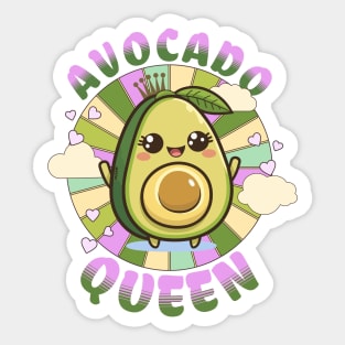 Adorable Queen of the Avocados Sticker